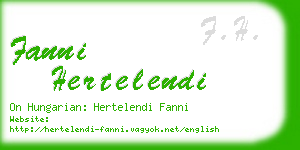 fanni hertelendi business card